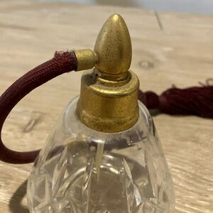 Vintage Waterford Crystal Perfume Atomizer with Burgundy Pump & Tassel